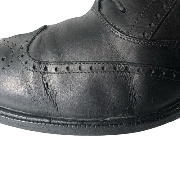 Salvatore Ferragamo Made in Italy Black Calfskin Leather Wingtips Oxfords 11D main image 15